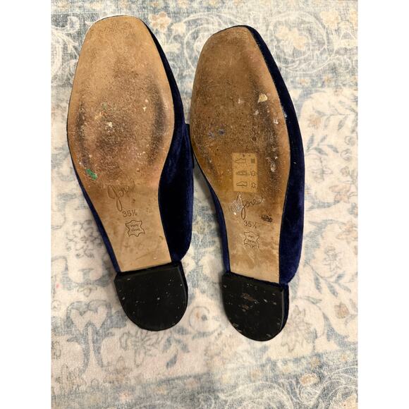 Joie Crushed Blue Velvet Mules Size 6 - Picture 5 of 7